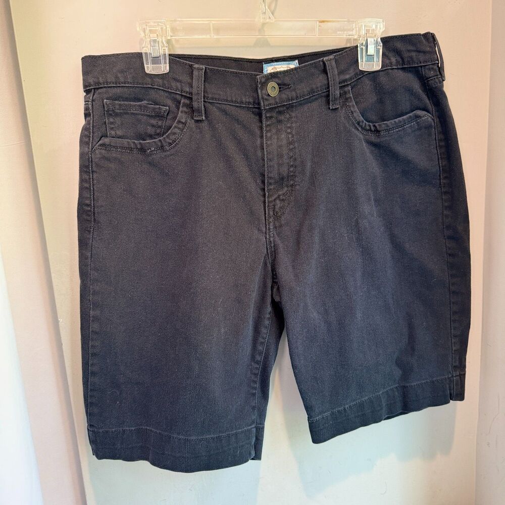 Levi's 515 Bermuda Jorts Women's 14 Black Denim Red Tab 10" Inseam Shorts